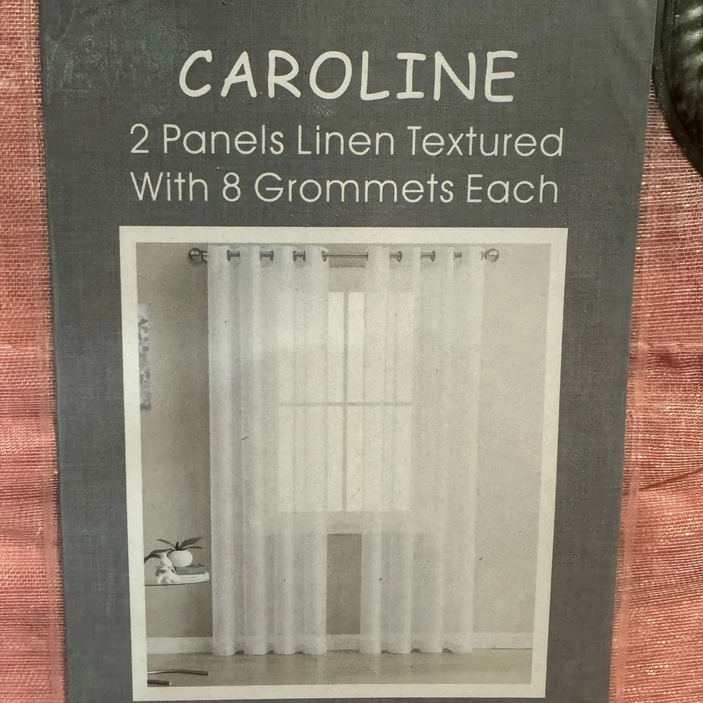 Caroline Rose 2 panels linen textured with 8 grommets each